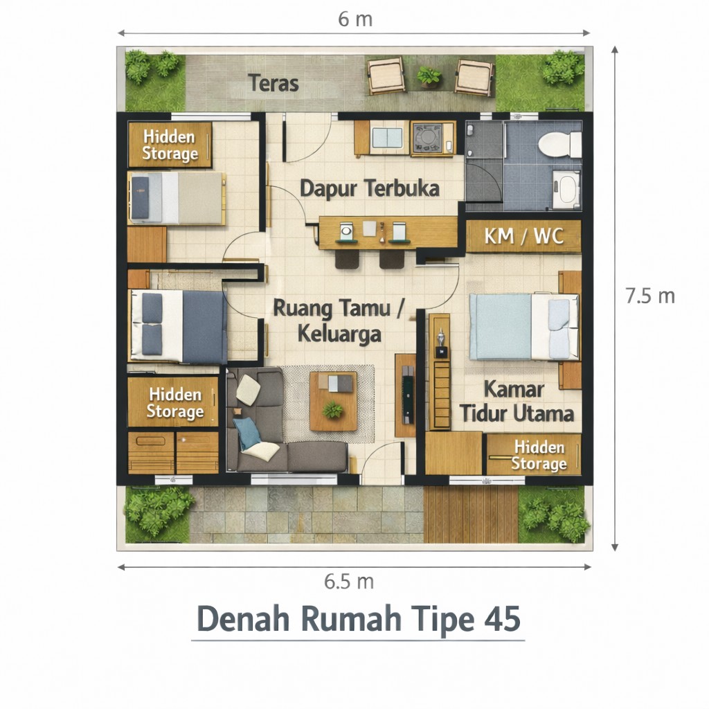 Gambar Rumah Sederhana yang Cocok untuk Lahan Terbatas